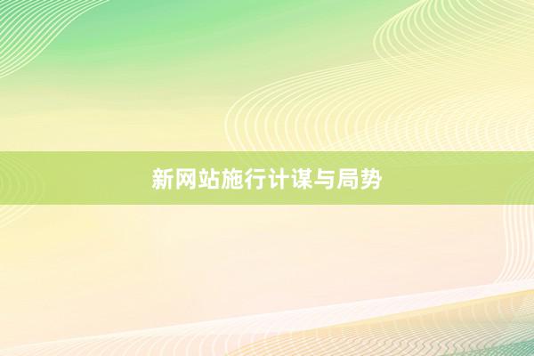 新网站施行计谋与局势