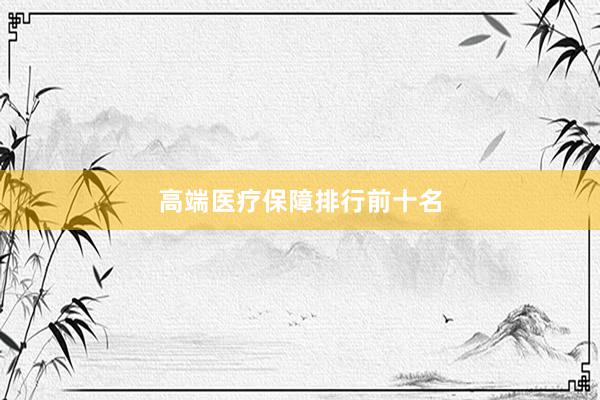 高端医疗保障排行前十名
